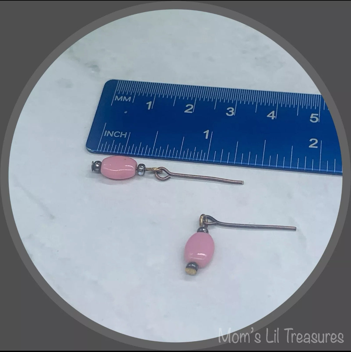 Pink Glass Copper Chain Doll Necklace Earrings Set • 16” Fashion Doll Jewelry