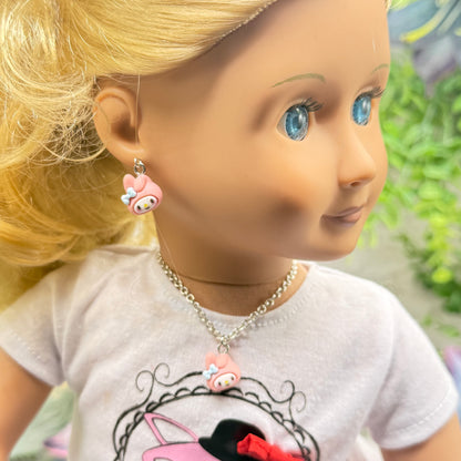 Pink Bunny Melody Sanrio Charm Doll
Necklace & Earrings • 18 Inch Fashion Doll Jewelry