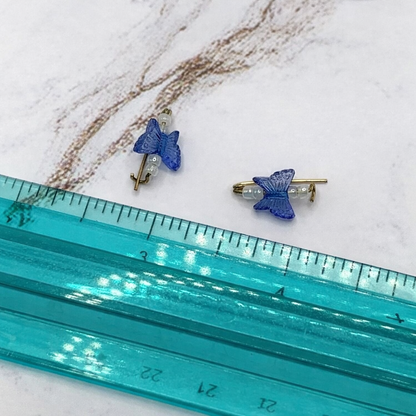 Blue Butterfly Doll Barrettes for 14” Doll • Hair Accessories