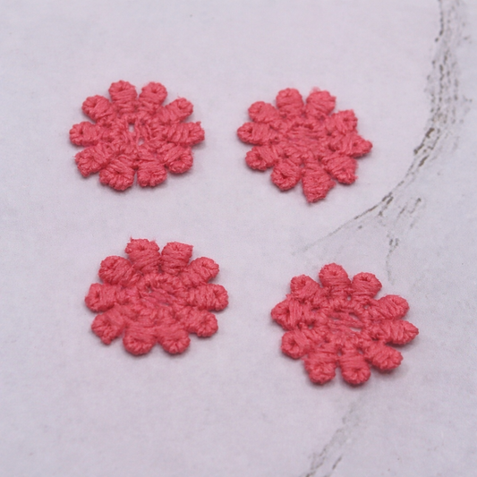 Set Of Four Pink Crochet Fabric Doilies Doily • Dollhouse Miniatures