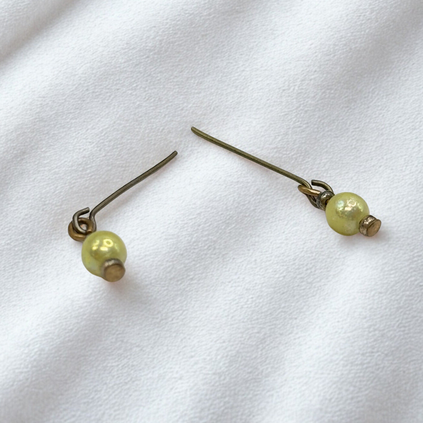 Yellow Iridescent Pearl Doll Earrings • 16 Inch Fashion Doll Jewelry