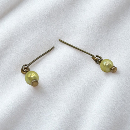 Yellow Iridescent Pearl Doll Earrings • 16 Inch Fashion Doll Jewelry