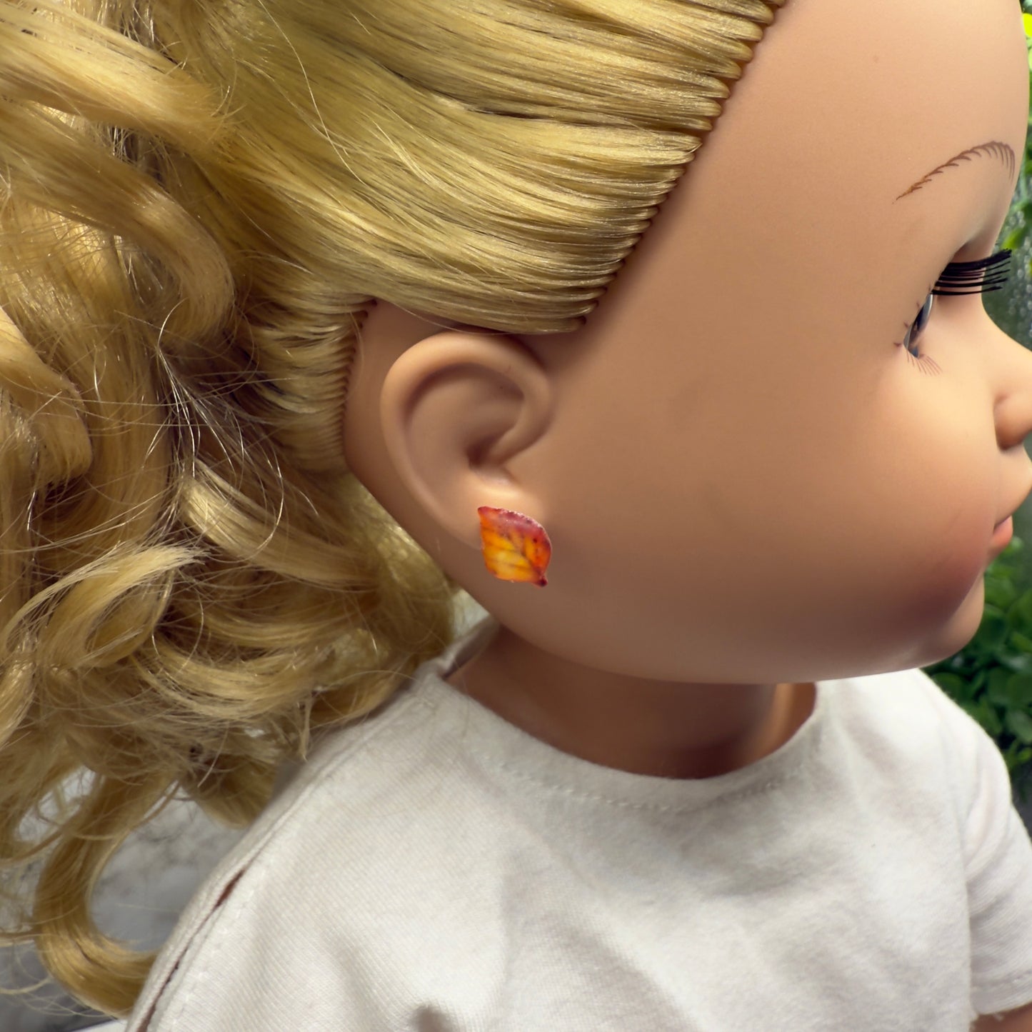 Fall Autumn Leaves Leaf Post Doll Earrings  • 18 Inch Fashion Doll Jewelry