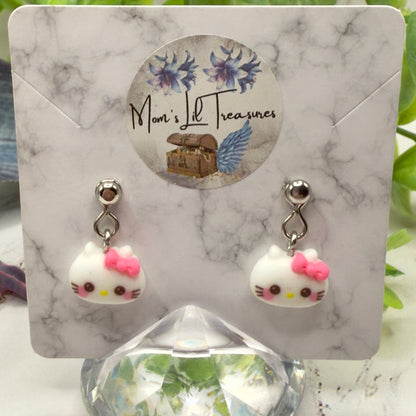 Hello Cat Kitty Charm Doll Earring DANGLE ONLY • 18” Fashion Doll Jewelry