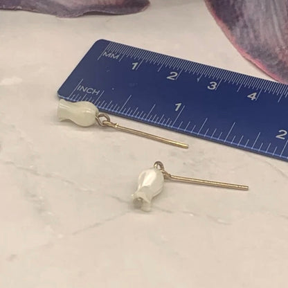Pearly Tulip Shaped Dangle Doll Earrings • 18 Inch Fashion Doll Jewelry