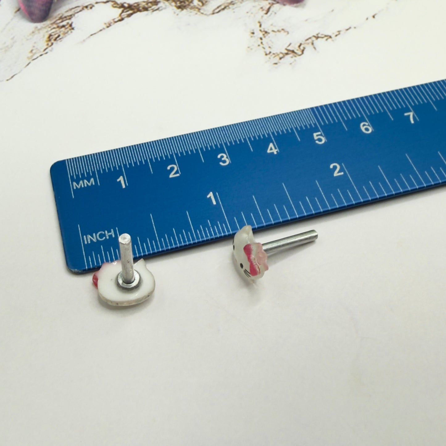 Hello Cat Kitty Pink Bow Post Doll Earrings • 2mm Post for 18 Inch Fashion Doll