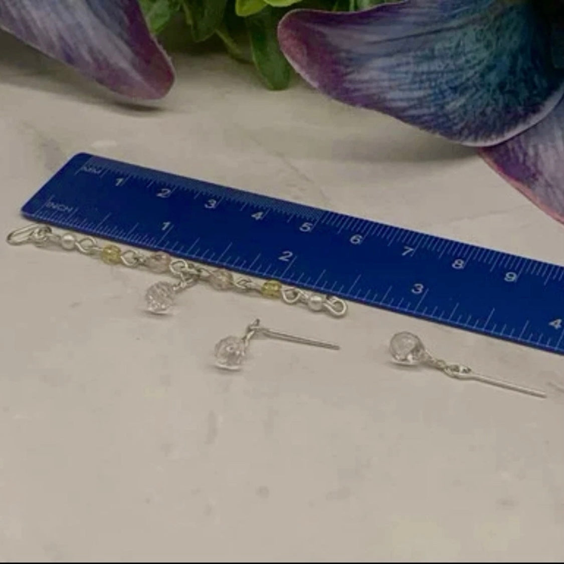 Crystal Acrylic Dangle Doll Necklace Earrings Set • 16” Fashion Doll Jewelry