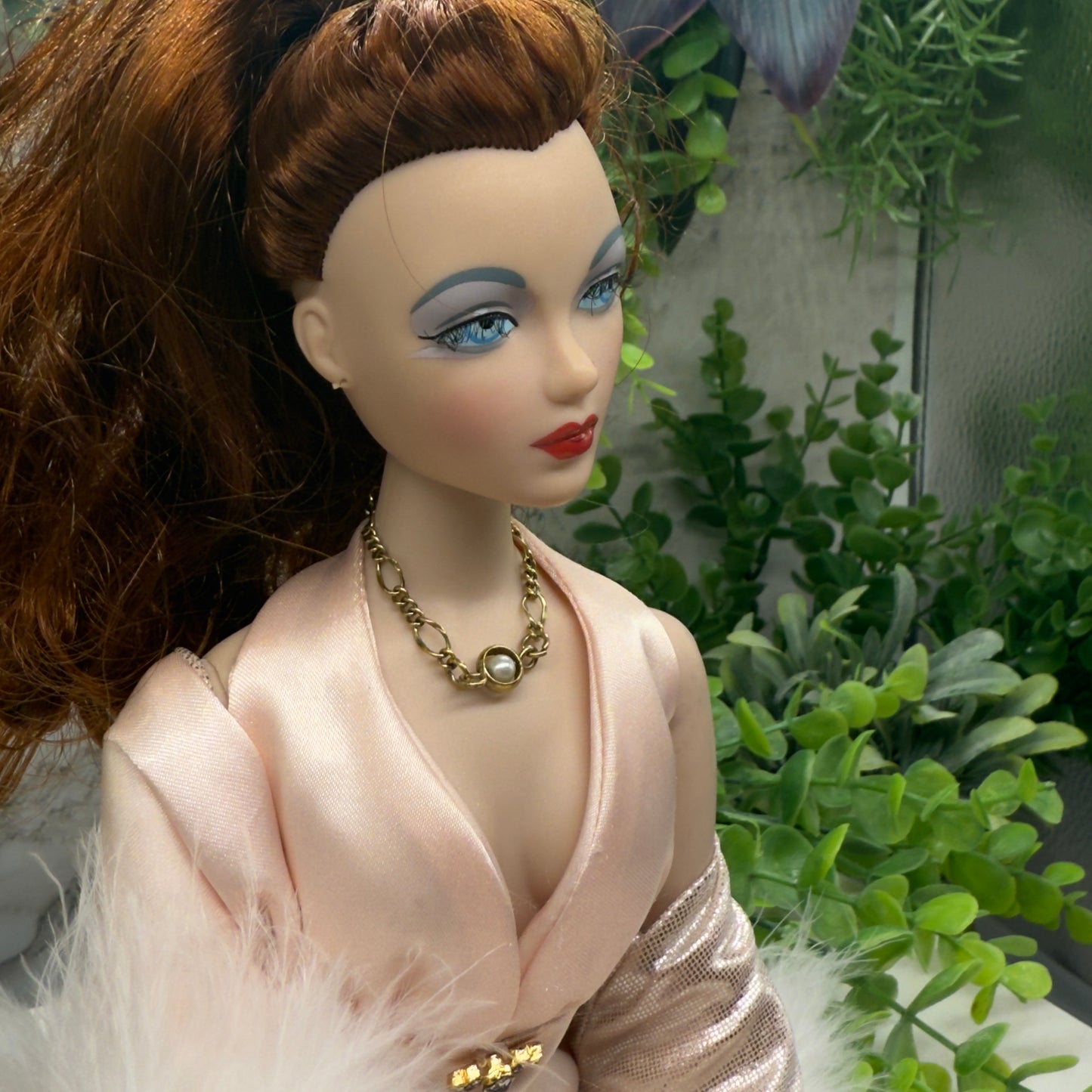 Pearl Accent Gold Large Link Chain Doll Necklace • 16 Inch Fashion Doll Jewelry