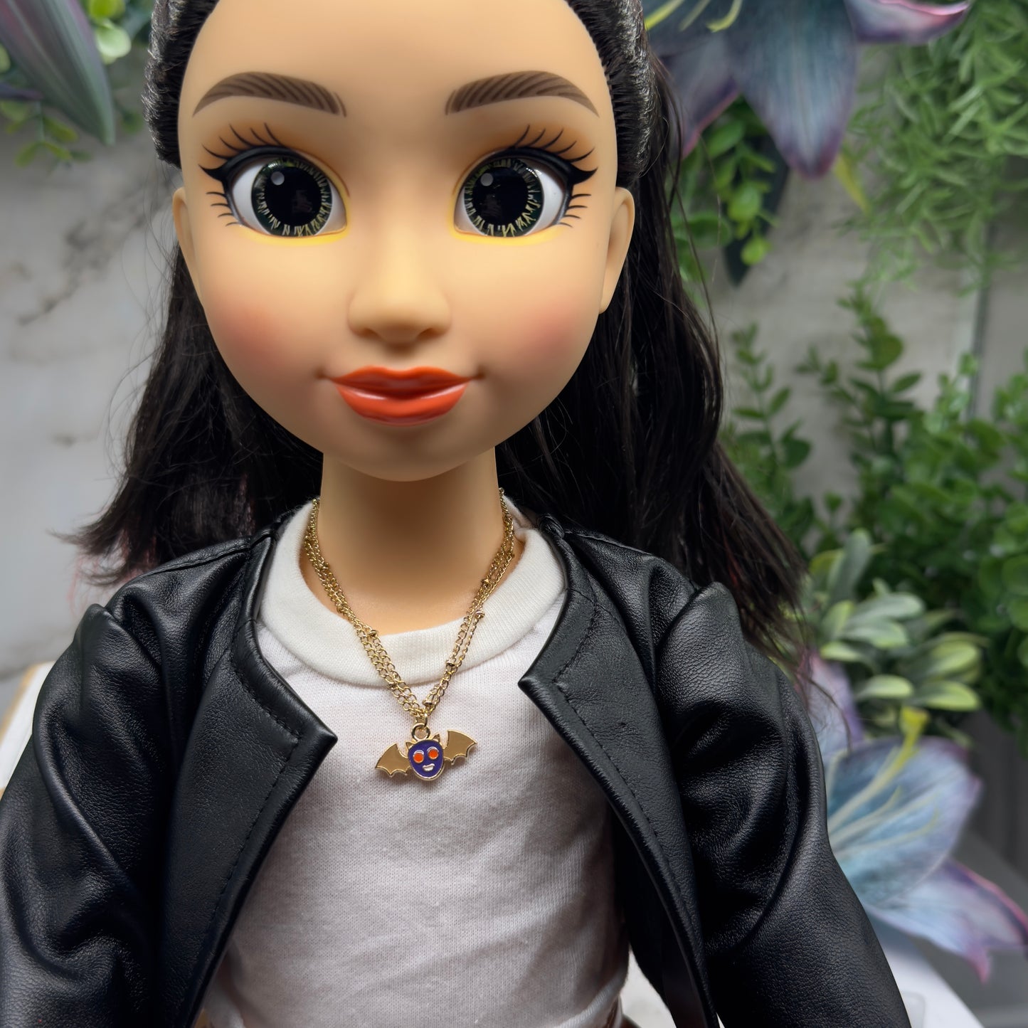 Cartoon Bat Pendant Double Gold Chain Doll Necklace Halloween 
• 18 Inch Fashion Doll Jewelry