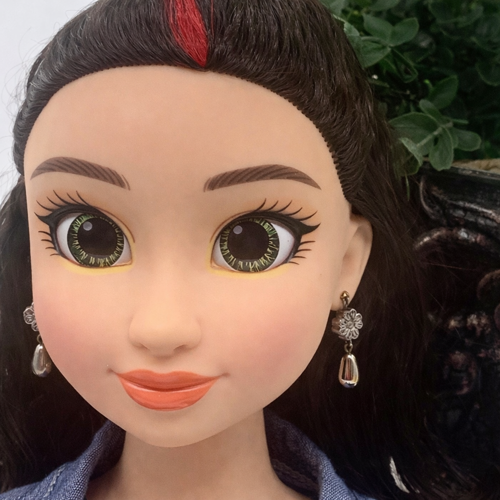 Silver Pewter Daisy Flower Teardrop Doll Earrings • 18 Inch Fashion Doll Jewelry