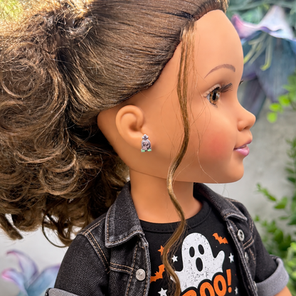 Tombstone RIP Halloween Post Doll Earrings | for 18 Inch Fashion Dolls