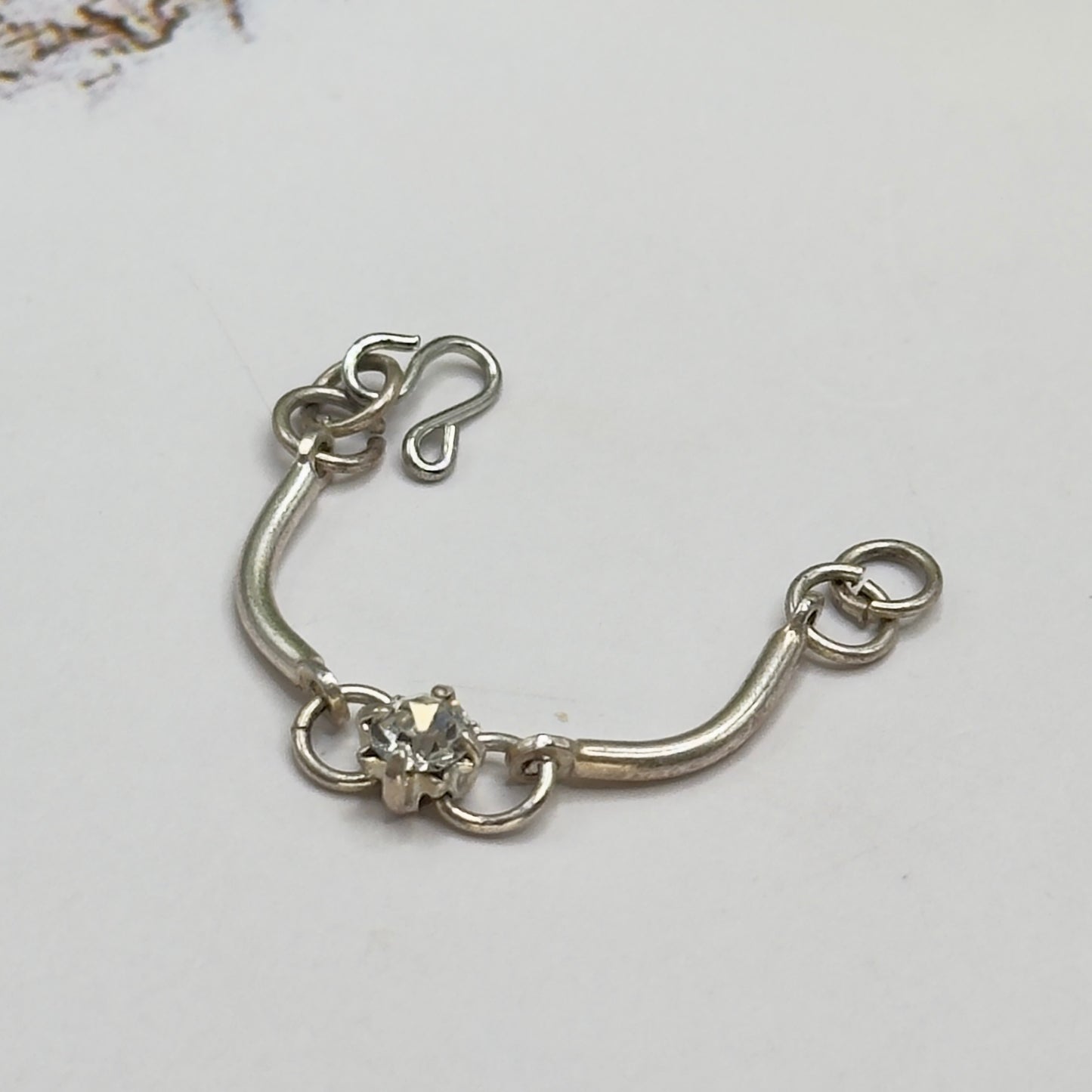 Silver Curved Link Rhinestone Charm Doll Necklace • 10-12 Inch Fashion Doll Jewelry 1:6