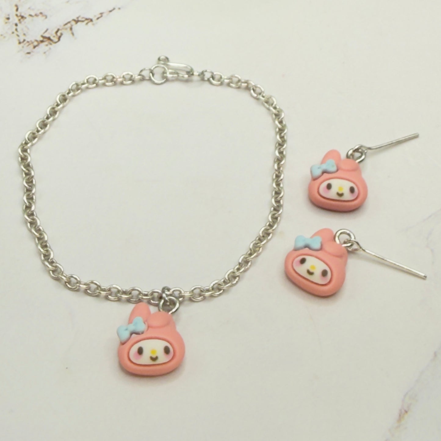 Pink Bunny Melody Sanrio Charm Doll
Necklace & Earrings • 18 Inch Fashion Doll Jewelry