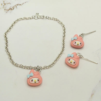 Pink Bunny Melody Sanrio Charm Doll
Necklace & Earrings • 18 Inch Fashion Doll Jewelry
