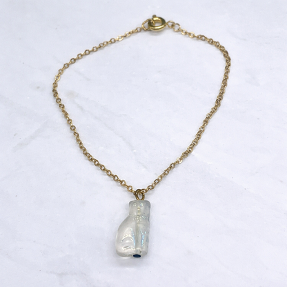 Cute Glass Cat Shape Pendant Doll Necklace • 18 inch Fashion Doll Jewelry