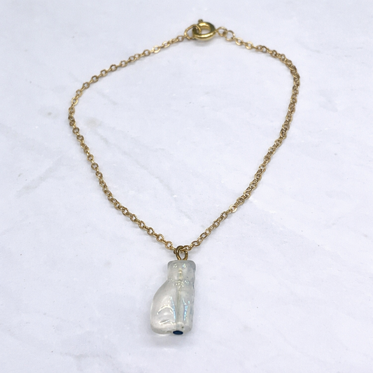 Cute Glass Cat Shape Pendant Doll Necklace • 18 inch Fashion Doll Jewelry