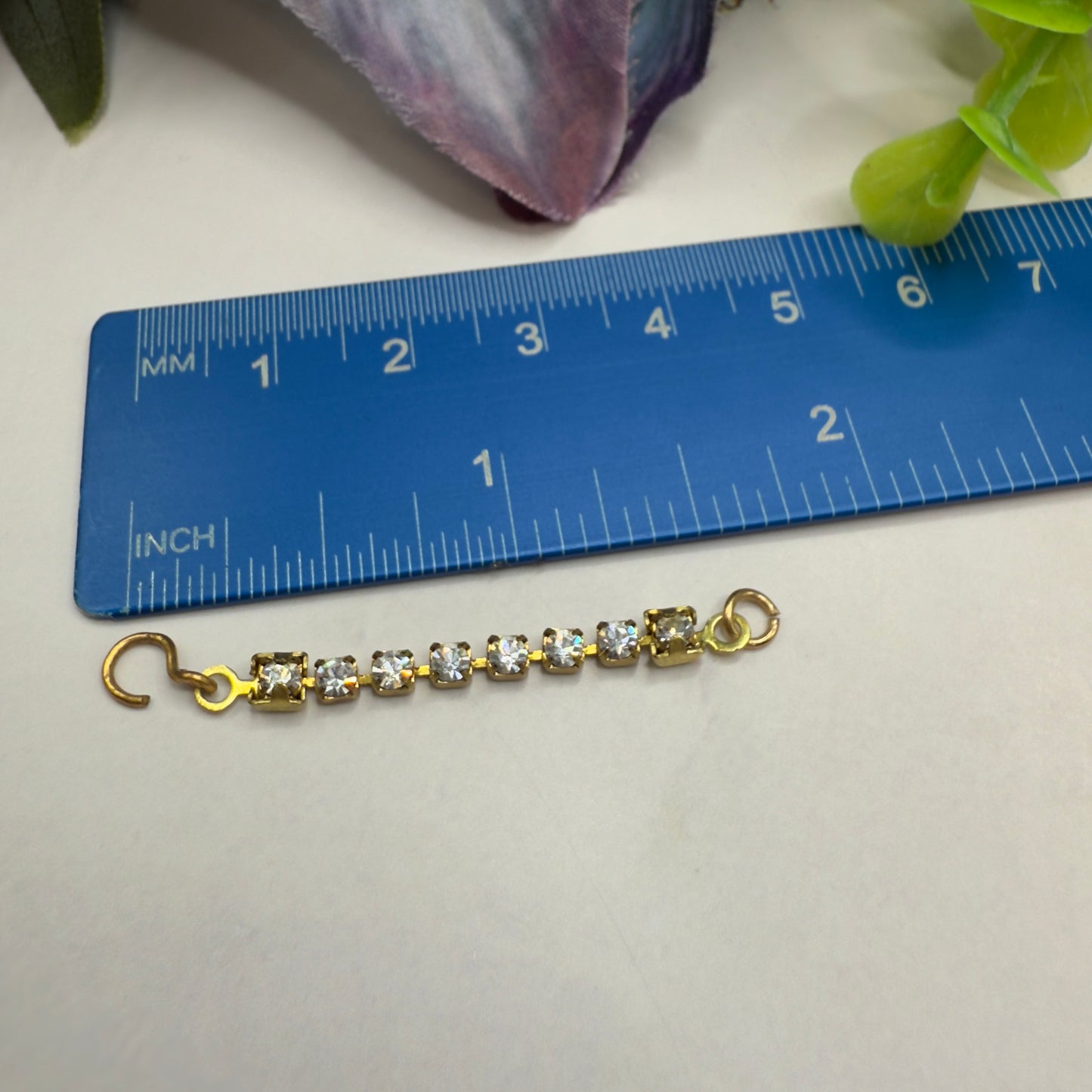 Clear Rhinestone Gold Tone Bracelet • 16 Inch Fashion Doll Jewelry