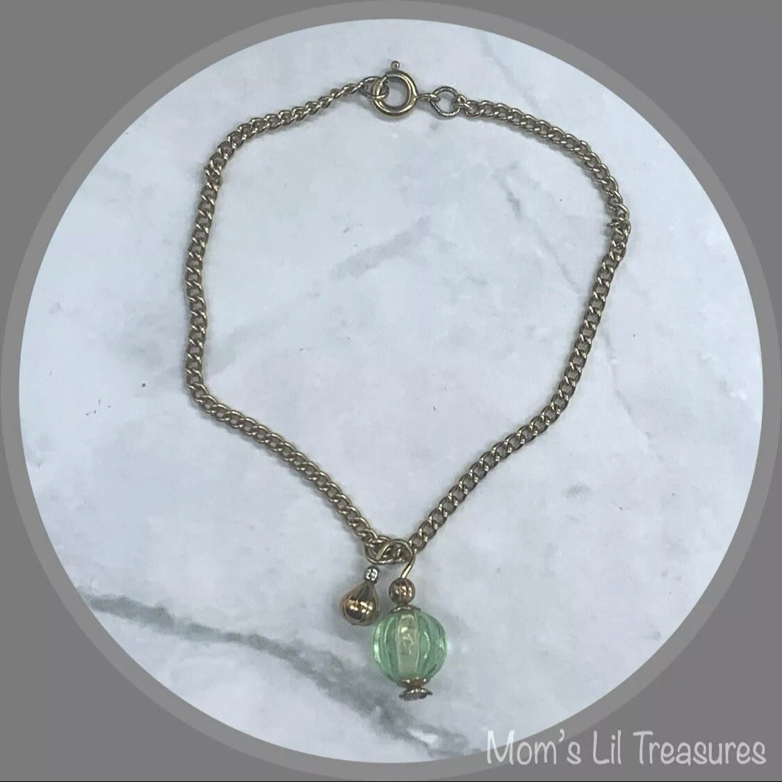 Green Perfume Bottle Look Pendant Doll Necklace • 18 inch Fashion Doll Jewelry