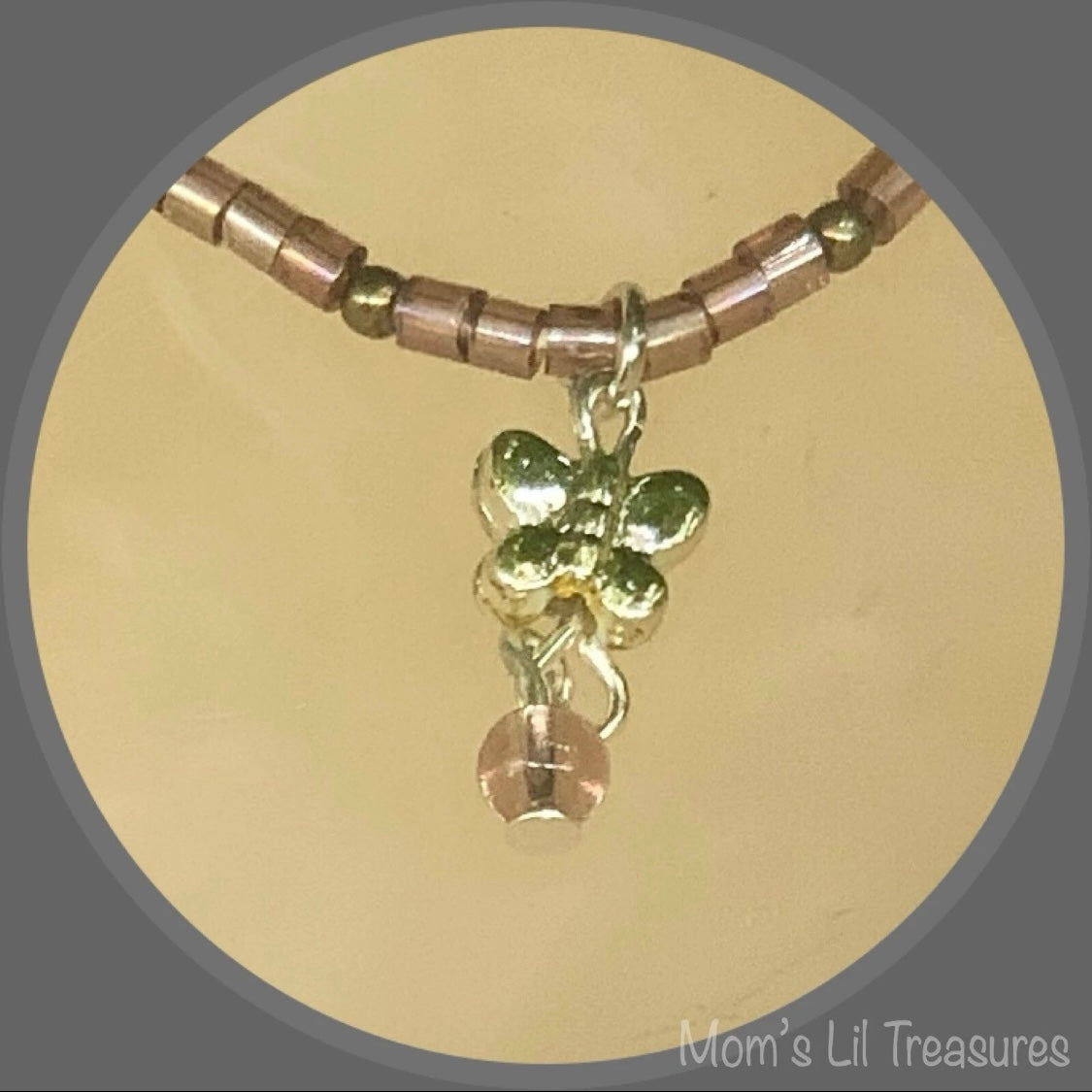 Purple Glass Bead Butterfly Doll Necklace •16 Inch Fashion Doll Jewelry