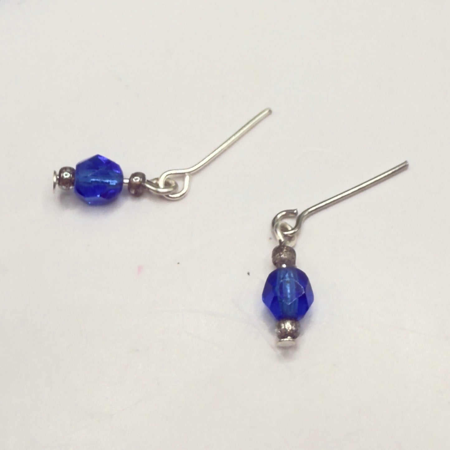 Blue Glass Crystal Dangle Earrings • 14 Fashion Doll Jewelry