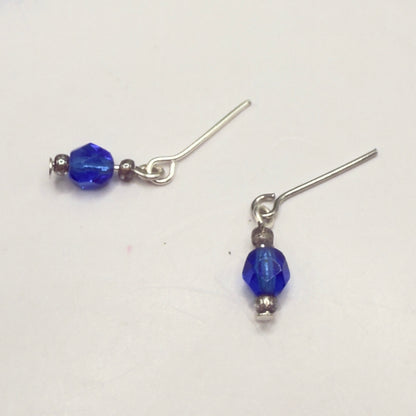 Blue Glass Crystal Dangle Earrings • 14 Fashion Doll Jewelry