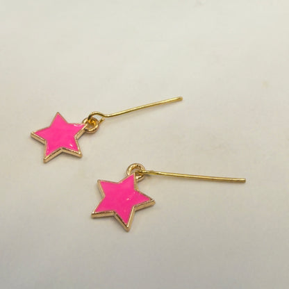 Hot Pink Star Charm Dangle Doll Earrings • 18 Inch Fashion Doll Jewelry