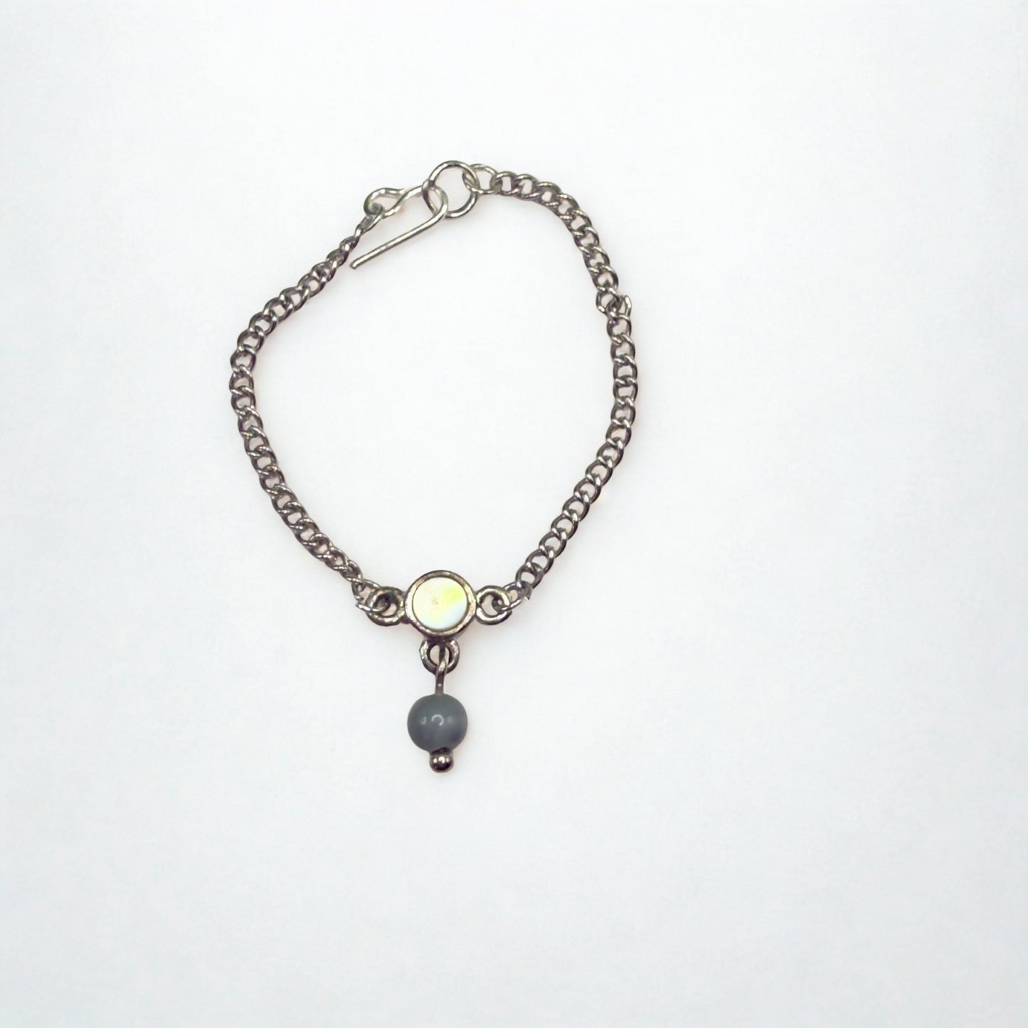 Gray Drop MOP Look Doll Necklace • 14 Inch Fashion Doll Jewelry