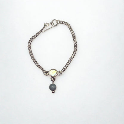 Gray Drop MOP Look Doll Necklace • 14 Inch Fashion Doll Jewelry