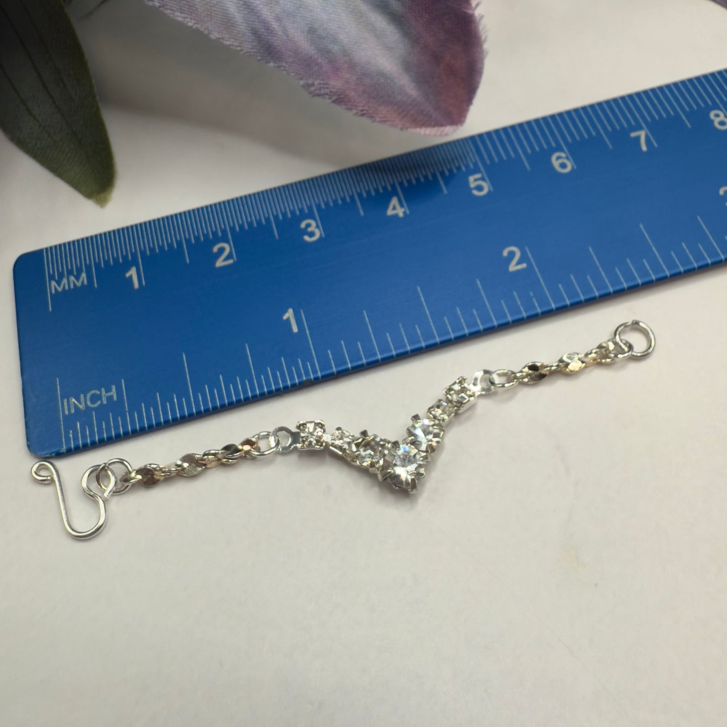 Clear Rhinestone V -Shape Doll Necklace • 10-12” 1:6 Fashion Doll Jewelry