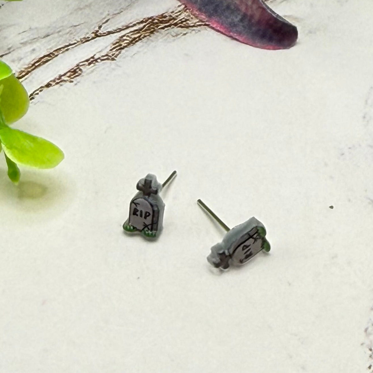 Tombstone RIP Halloween Post Doll Earrings | for 18 Inch Fashion Dolls