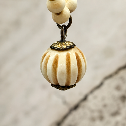 Off White Cream Color Beaded Pendant Doll Necklace •18 Inch Fashion Doll Jewelry
