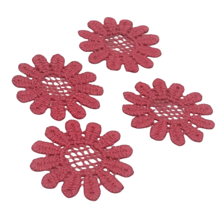 Set Of Four Pink Crochet Fabric Doilies Doily Tablecloth • Dollhouse Decor Miniature