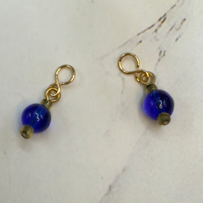 Blue Glass Drop Dangle Doll Earrings - DANGLE ONLY • 18” Fashion Doll Jewelry