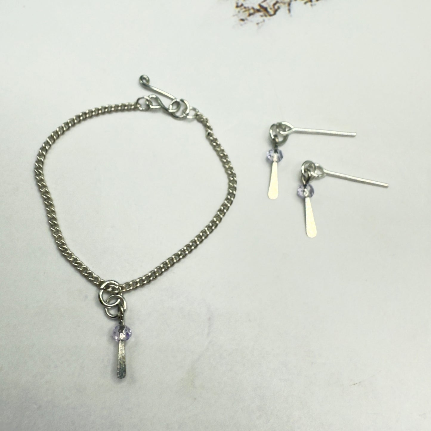 Silver & Clear Crystal Dangle Doll Necklace & Earrings • 16 Inch Fashion Doll Jewelry