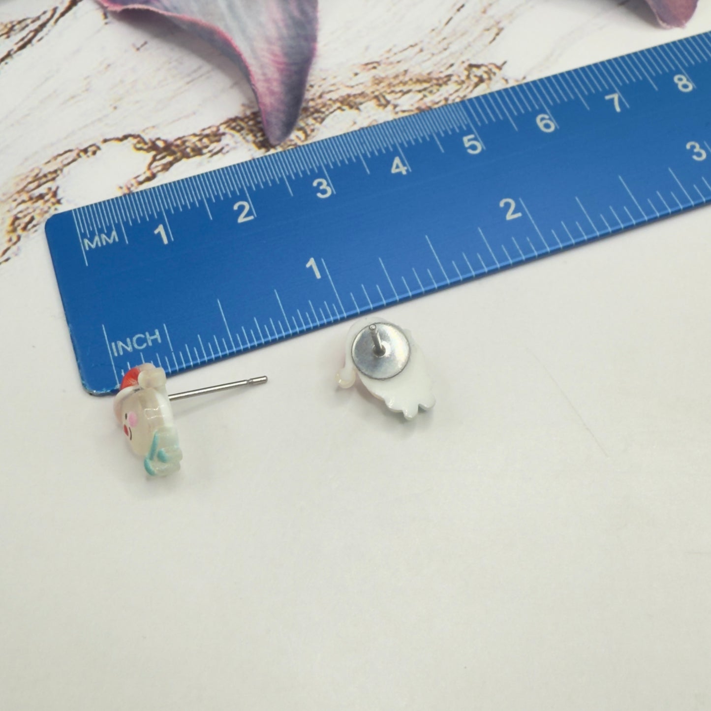 Snowman Santa Hat Christmas Post Doll Earrings • 18 Inch Fashion Doll Jewelry