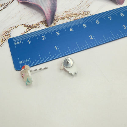 Snowman Santa Hat Christmas Post Doll Earrings • 18 Inch Fashion Doll Jewelry