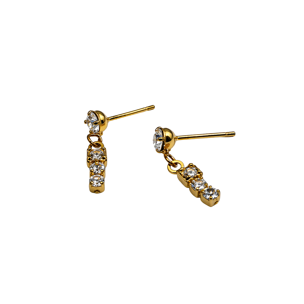 Clear 3 Rhinestone Drop Dangle Post Doll Earrings 
 • 18 Inch Fashion Doll Jewelry