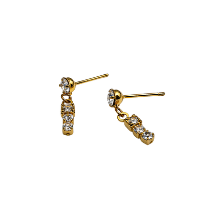 Clear 3 Rhinestone Drop Dangle Post Doll Earrings 
 • 18 Inch Fashion Doll Jewelry