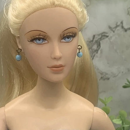 Turquoise Blue Glass Drop Dangle Doll Earrings • 16 Inch Fashion Doll Jewelry
