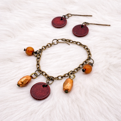 Brown Pearl Dangle Necklace Earring Set • 16 Inch Fashion Doll Jewelry