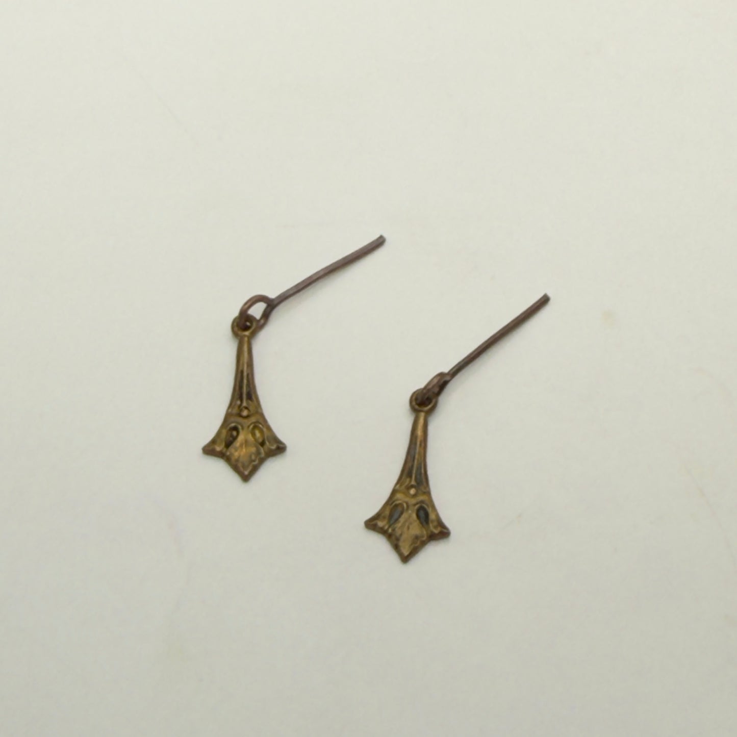 Bronze Brass Fan Filigree Vintage Style Dangle Doll Earrings • 16 Inch Fashion Doll Jewelry