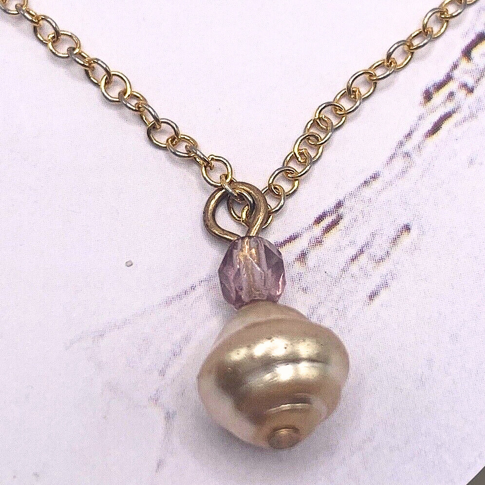 Pearl Pink Crystal Pendant Doll Necklace Earring Set for 18-22 Inch Vintage Doll