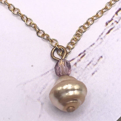 Pearl Pink Crystal Pendant Doll Necklace Earring Set for 18-22 Inch Vintage Doll