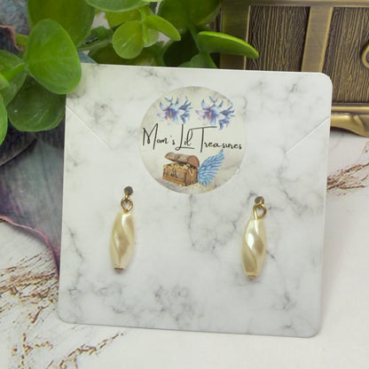 Wavy Elongated Pearl Drop Doll Earrings • 18 Inch Fashion Doll Jewelry