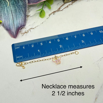 Light Pink Acrylic Butterfly Charm Gold Doll Necklace for 10-12 Inch Fashion Dolls 1:6