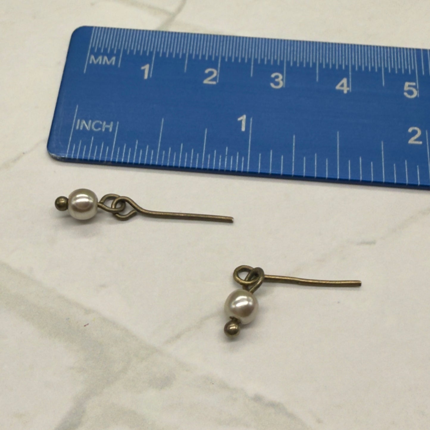 Pearl Drop Gold Dangle Doll Earrings • 16 Inch Fashion Doll Jewelry •