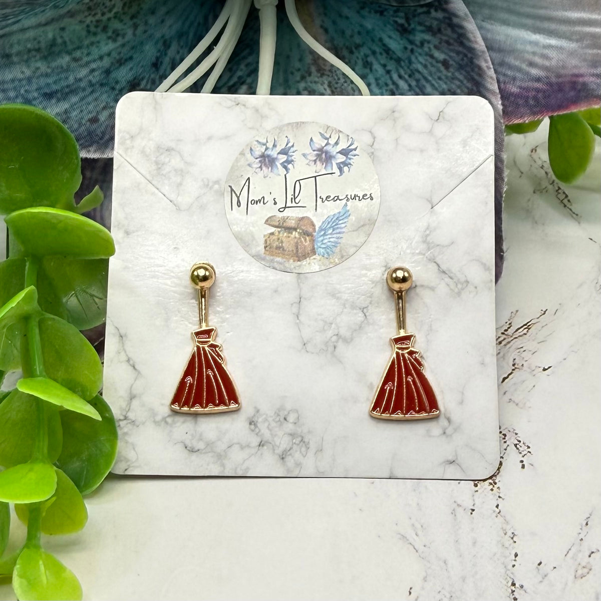 Witches Broom Halloween Dangle 2mm Post Doll Earrings • fits 18 Inch Doll • American Girl