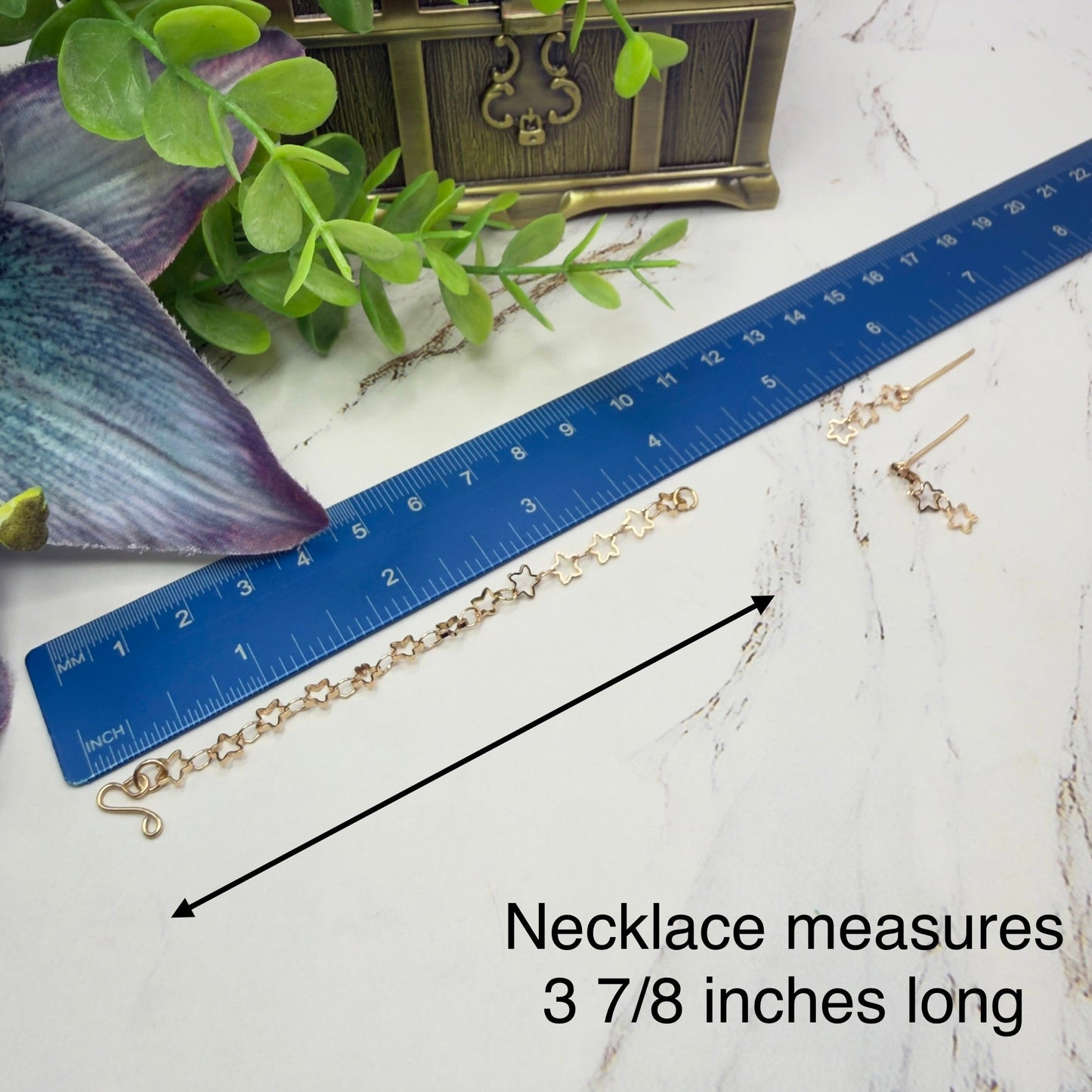Open Work Gold Star Chain Doll Necklace & Earrings Set for 16 Inch Fashion Doll