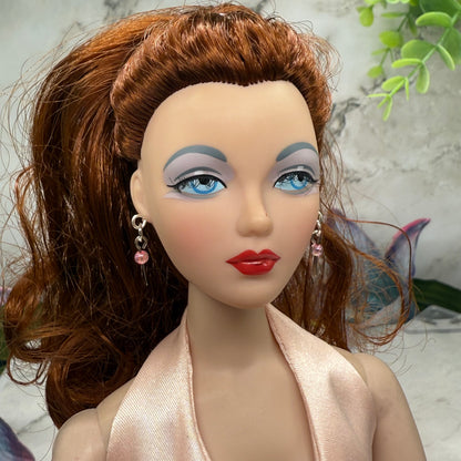 Silver Dangle Pink Beaded Doll Earrings • 16 Inch Fashion Doll Jewelry