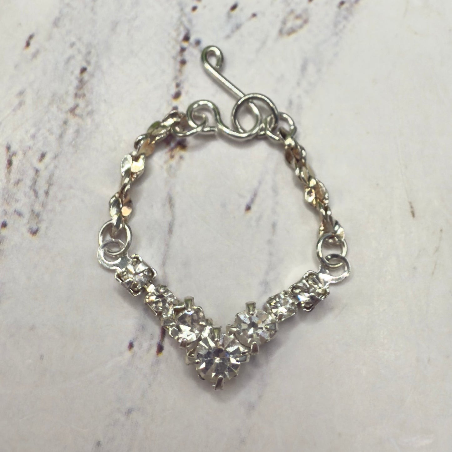 Clear Rhinestone V -Shape Doll Necklace • 10-12” 1:6 Fashion Doll Jewelry